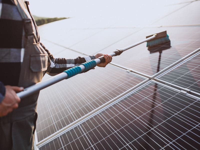 Solar panel cleaning